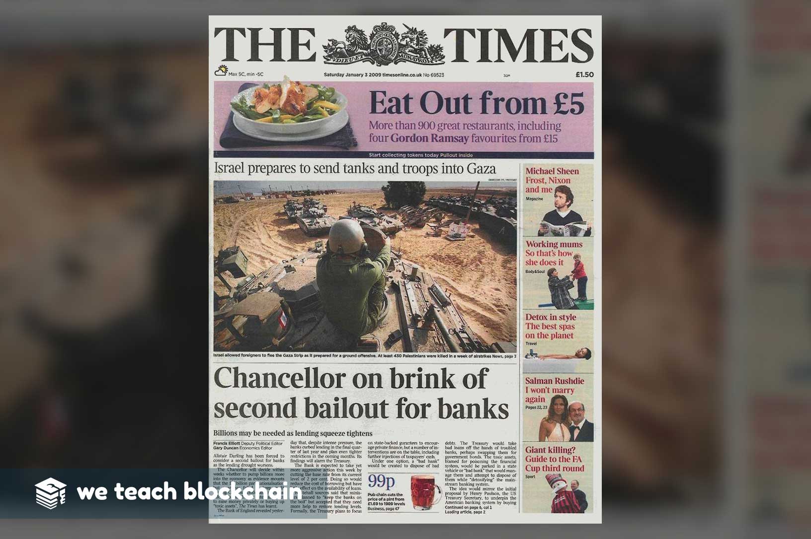 The Times' front page on bailouts