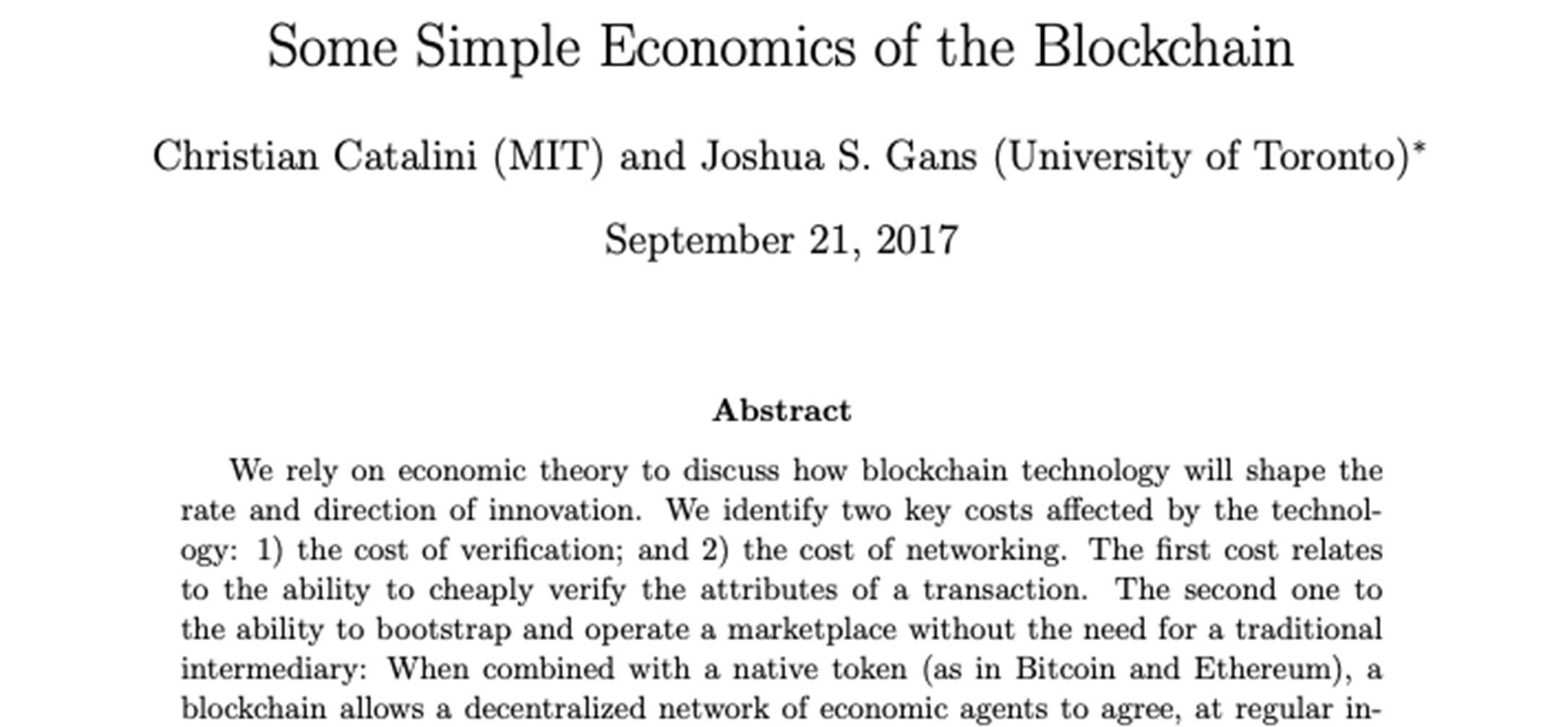 Simple Economics of Blockchain