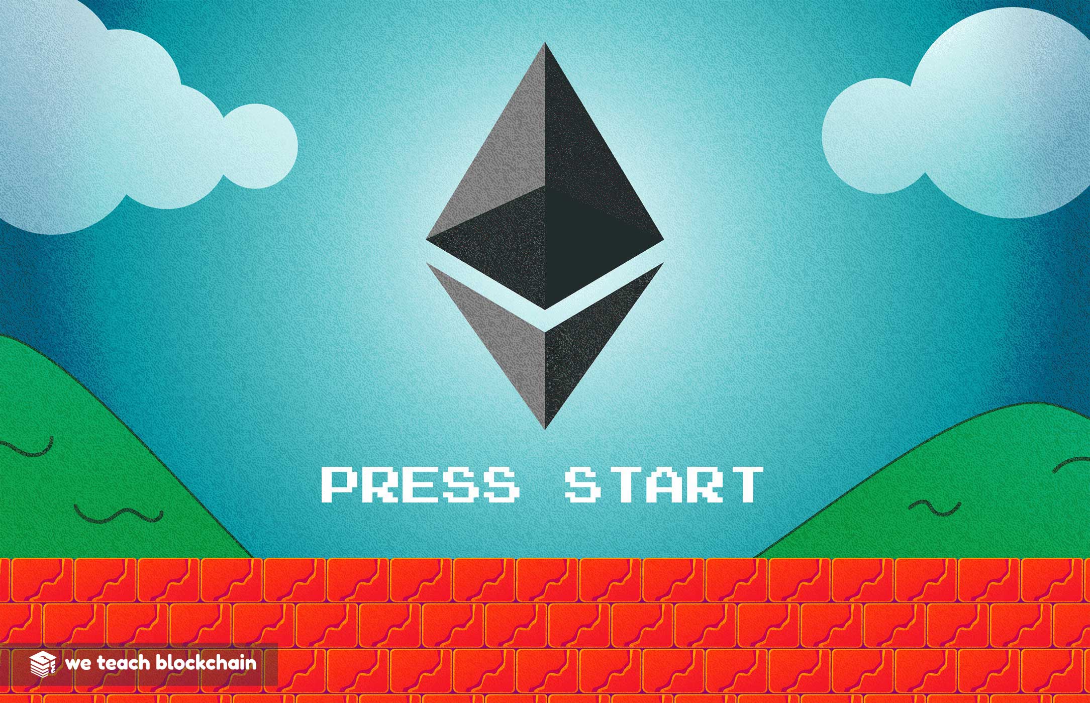 Arcade start screen with Ethereum logo