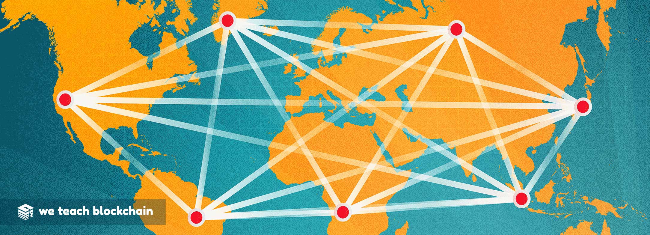 Map of the world with decentralized locations